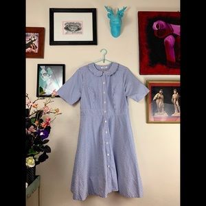 NWOT EShakti Striped Peter Pan Collar Dress